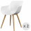 YANICE-Chaise Coque Blanche, pieds métal chêne (x2)