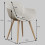 YANICE-Chaise Coque mastic, pieds métal chêne (x4)