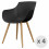 YANICE-Chaise Coque Noire, pieds métal chêne (x4)