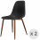 ESTER-Chaise Coque Noire et métal noyer (x2)