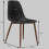 ESTER-Chaise Coque Noire et métal noyer (x4)