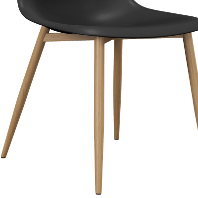 ESTER-Chaise Coque Noire et métal chêne (x2)