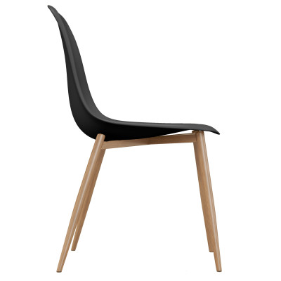 ESTER-Silla negra y metal roble (x2)