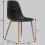 ESTER-Chaise Coque Noire et métal chêne (x4)