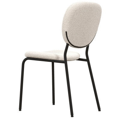 ANAIS-Silla en tejido rizo Crudo y metal negro (x4)