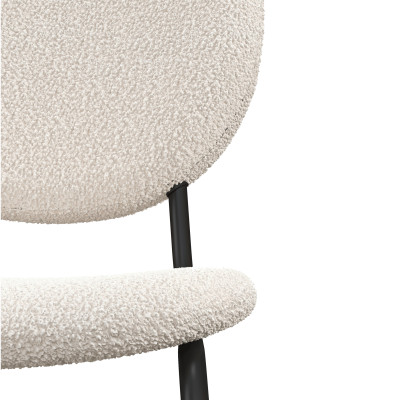 ANAIS-Silla en tejido rizo Crudo y metal negro (x4)