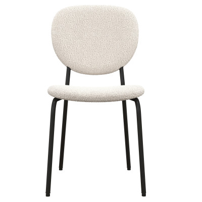 ANAIS-Silla en tejido rizo Crudo y metal negro (x4)