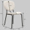 ANAIS-Chaise en tissu bouclette Ecru et métal noir (x4)