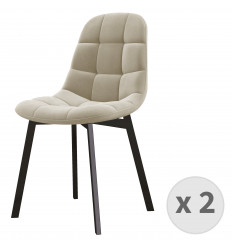 STELLIA-Sedia in velluto e metallo lino (x2)