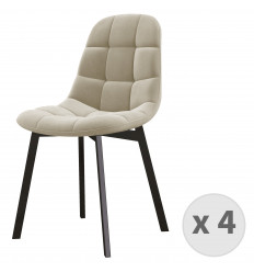 STELLIA-Sedia in velluto e metallo lino (x4)