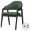 WOOL-Sedia in tessuto verde e legno nero (x2)