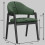 WOOL-Sedia in tessuto verde e legno nero (x2)