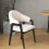 WOOL-Chaise en tissu bouclette Ecru et bois noir (x2)