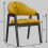 WOOL-Chaise en tissu Safran et bois noir (x2)