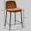 NOLAN - Chaise de bar tissu chenillé Terracota et métal noir mat (x2)