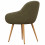 CANCUN-Chaise en tissu bouclette Army et pieds métal décor bois (x2)