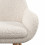 CANCUN-Chaise en tissu bouclette Ecru et pieds métal décor bois (x2)