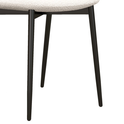 SALLY-Silla de tejido rizado crema con patas de metal (x4)