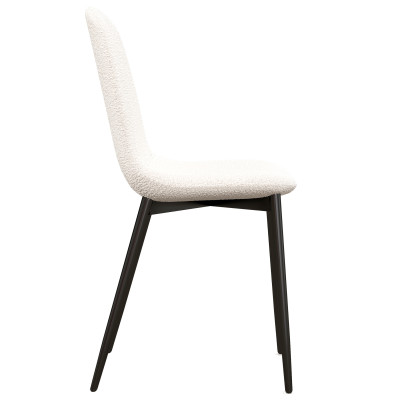 SALLY-Silla de tejido rizado crema con patas de metal (x4)