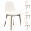 SALLY-Chaise en tissu bouclette Ecru et métal bois (x4)
