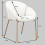CANDICE-Sedia in tessuto riccio ecrù e metallo legno (x2)