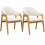 WOOL-Chaise en tissu bouclette Ecru et bois naturel (x2)