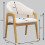 WOOL-Chaise en tissu bouclette Ecru et bois naturel (x2)
