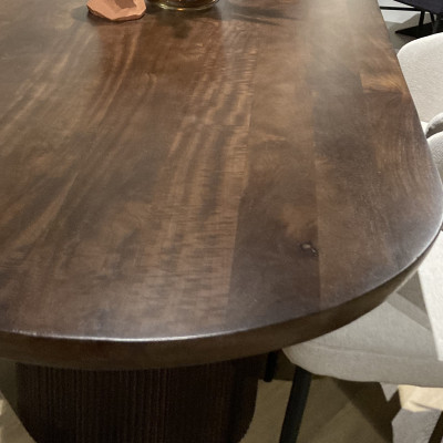 SEVILLE-Table à manger Ovale 8/10 p L.220 cm, Manguier teinté noyer