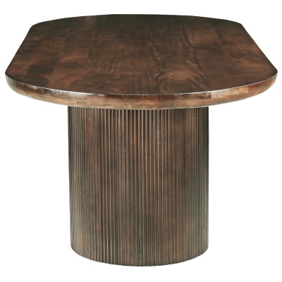 SEVILLE-Table à manger Ovale +12 p L300 cm, Manguier teinté noyer