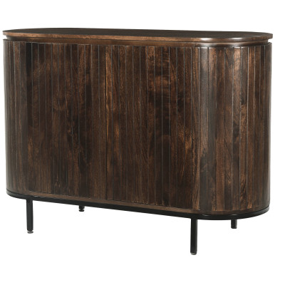 MENTON-Buffet 2 portes en bois de Manguier massif Noyer