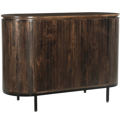 MENTON-Buffet 2 portes en bois de Manguier massif Noyer