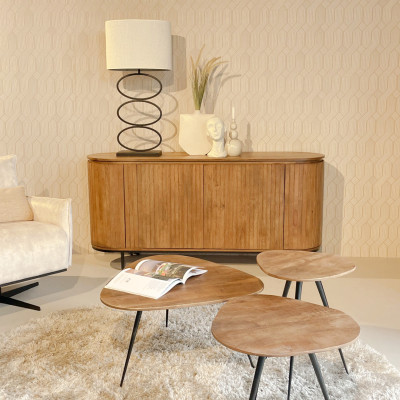 MENTON-Buffet 2 portes L180 cm en bois de Manguier massif