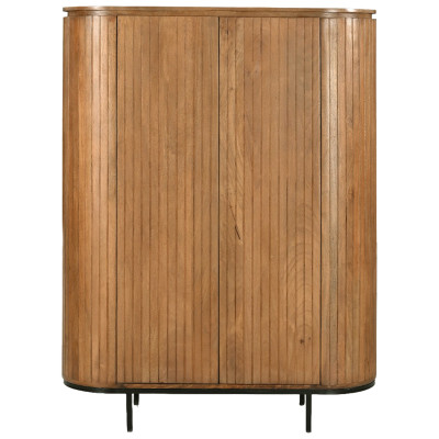 MENTON-Buffet Haut 2 portes en bois de Manguier rmassif