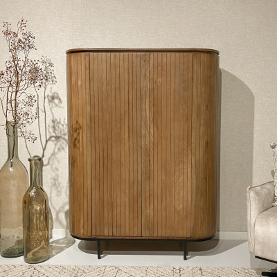 MENTON-Buffet Haut 2 portes en bois de Manguier rmassif