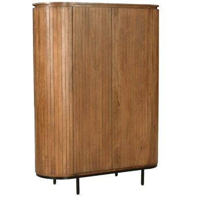 MENTON-Buffet Haut 2 portes en bois de Manguier rmassif