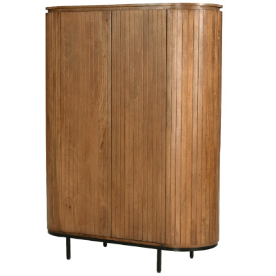 MENTON-Buffet Haut 2 portes en bois de Manguier rmassif