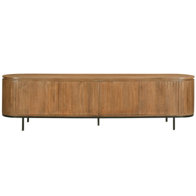 MENTON-Meuble TV 4 portes L210 cm en bois de Manguier massif