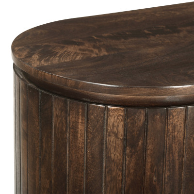 MENTON-Meuble TV 3 portes L170 cm en bois de Manguier massif Noyer