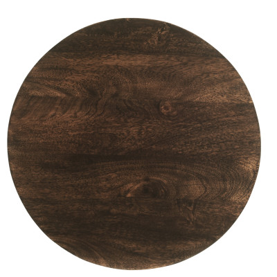 SIENNE-Table basse ovale 120x70 cm en Manguier massif teinté noyer