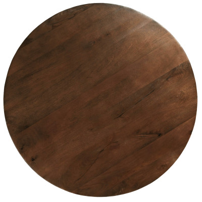 FIGARI-Table à manger Ronde 4 personnes D.130 Manguier teinté noyer
