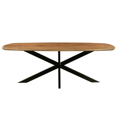 SKAGEN-Table à manger Ovale 8/10 personnes, L.230 cm, Manguier massif