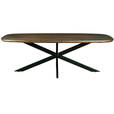 SKAGEN-Table à manger Ovale 6/8 p, L.210 cm, Manguier teinté noyer