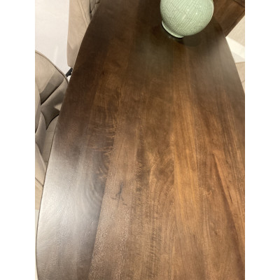 SKAGEN-Table à manger Ovale 6/8 p, L.210 cm, Manguier teinté noyer