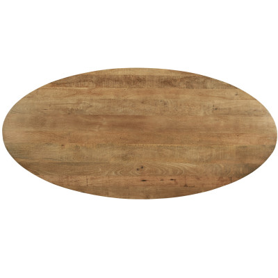 MACY-Mesa de comedor ovalada para 8/10 L240, madera y acero
