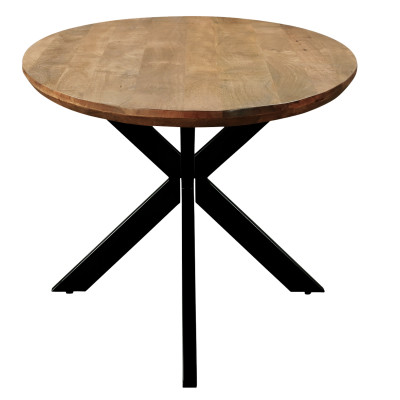 MACY-Mesa de comedor ovalada para 6 L160, madera y acero
