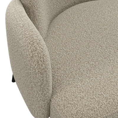 ALEX-Sillón de tela beige y metal negro