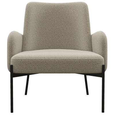 ALEX-Sillón de tela beige y metal negro