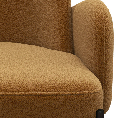 ALEX-Sillón de tela ocre y metal negro