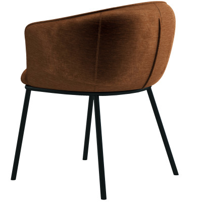 ALVIN-Silla de tela terracotta y metal negro