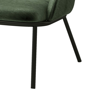 ALVIN-Sillón, tejido verde y patas negro mate